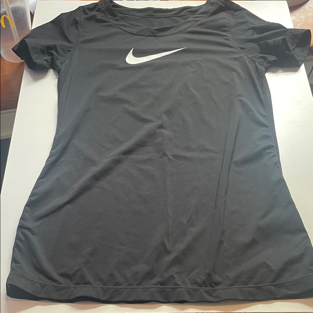 Nike Kids Black Tee with White Logo